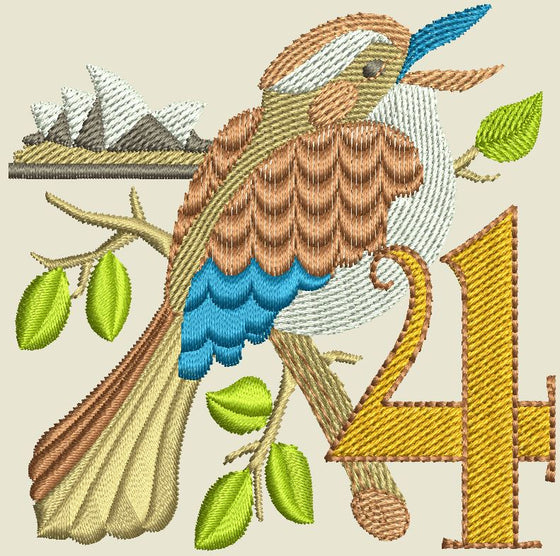 Four Calling Birds | Christmas Machine Embroidery Design 2