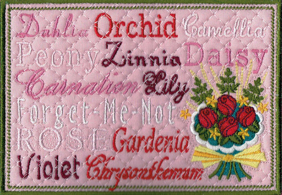 Valentine List Mug Rugs | Machine Embroidery 7