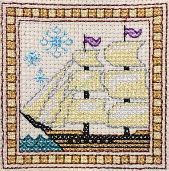 I Saw Three Ships Charm | Machine Embroidery Design