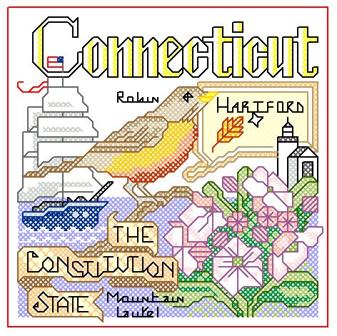 Connecticut Cross Stitch | Machine Embroidery Design 2