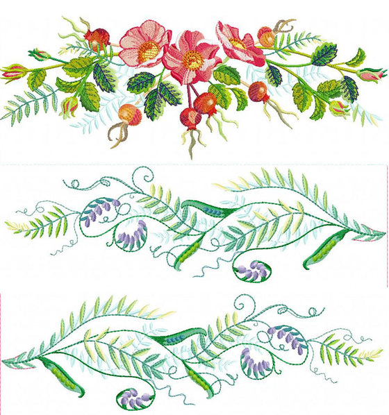 Wild Rose Borders | Flowers | Machine Embroidery Designs 6