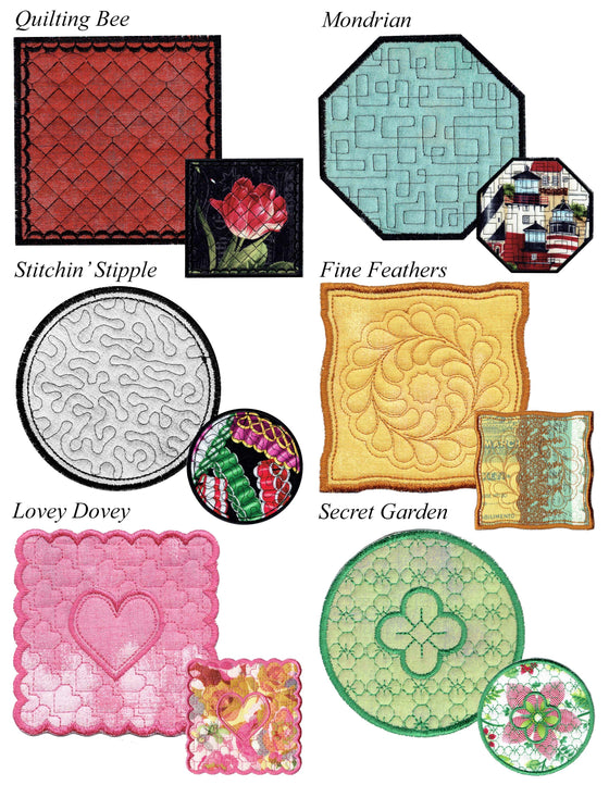 Basic Minute Coasters | Machine Embroidery Design 2