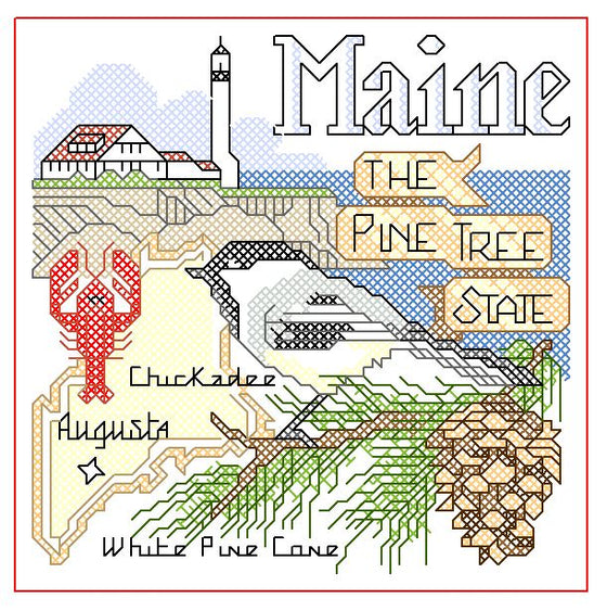Maine Cross Stitch | Machine Embroidery Design 2