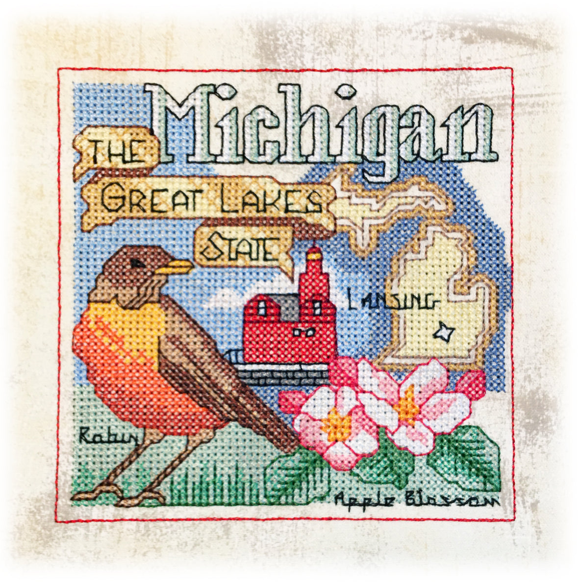 Michigan Cross Stitch Machine Embroidery Design