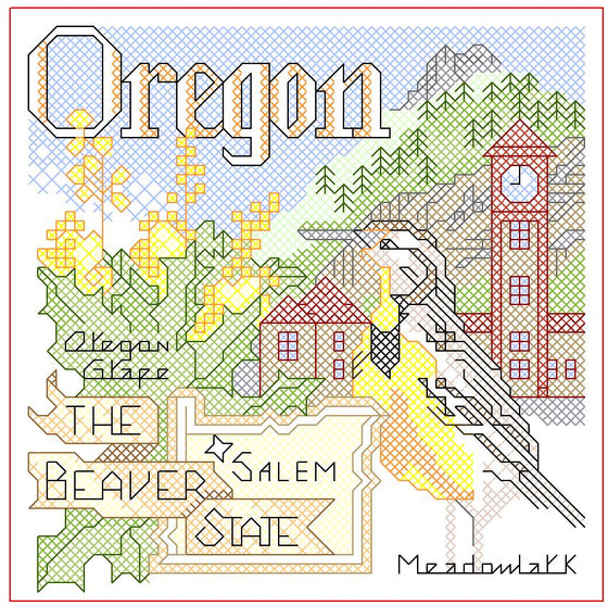 Oregon Cross Stitch | Machine Embroidery Design 2