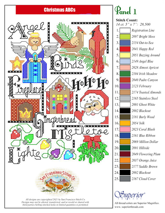 Christmas ABC Cross Stitch | Machine Embroidery Design 10
