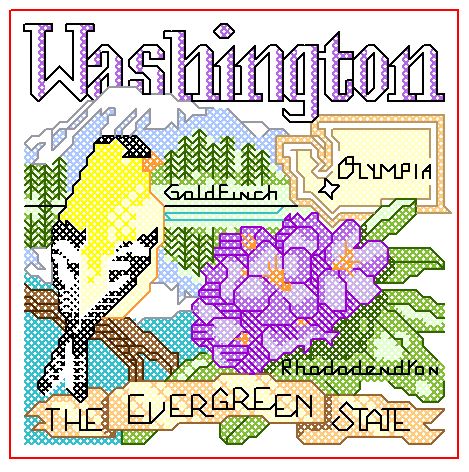 Washington Cross Stitch | Machine Embroidery Design 2