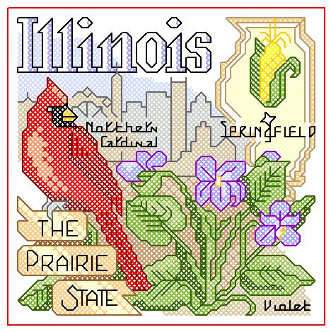 Illinois Cross Stitch | Machine Embroidery Design 2