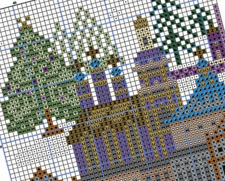#12 City Sidewalks Hand Cross Stitch Chart