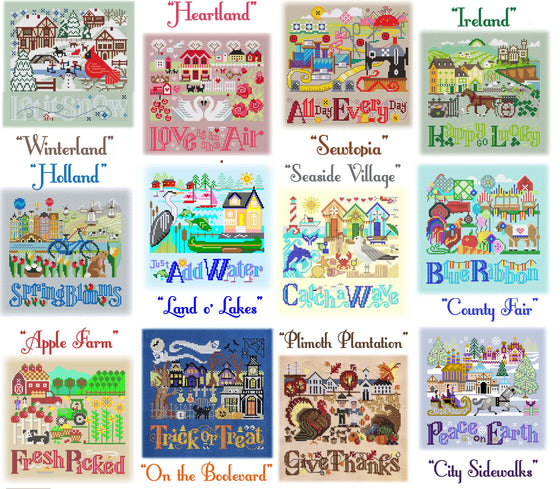Village of the Month Set of 12