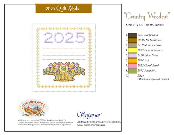 2025 Quilt Labels Set D