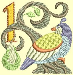 A Partridge in a Pear Tree | Machine Embroidery Design 2