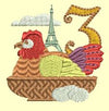 Three French Hens | Christmas Machine Embroidery Design 2