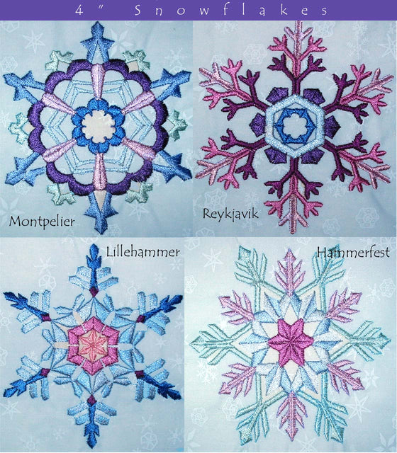 Bentley Snowflakes | Machine Embroidery Design 3