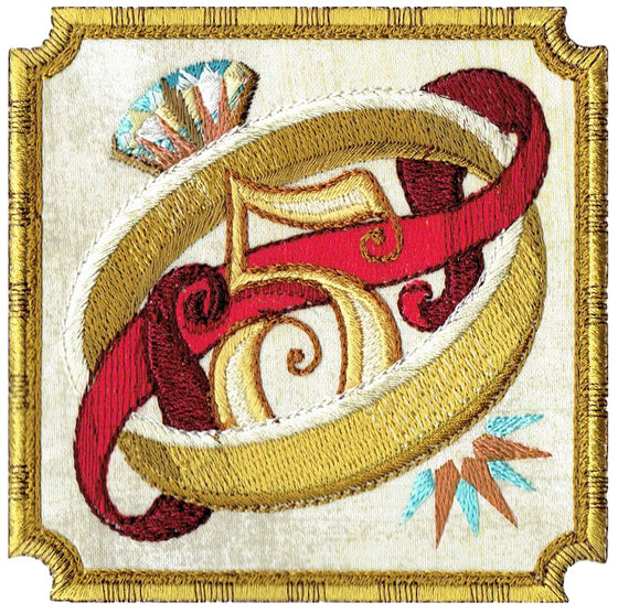 Five Golden Rings | Christmas Machine Embroidery Design