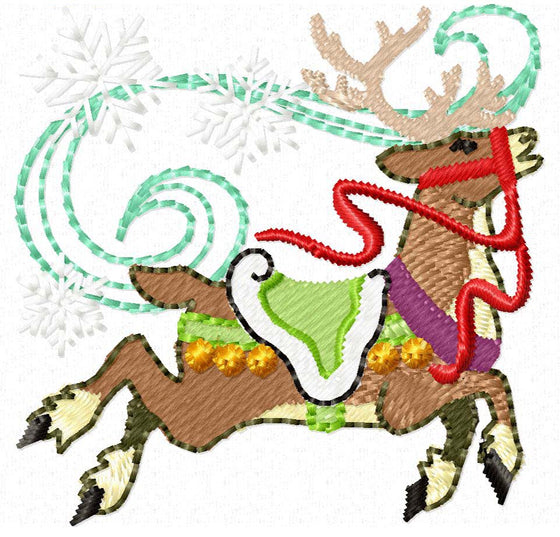 Tiny Reindeer - My Christmas Album Block 6 | Machine Embroidery Design 2