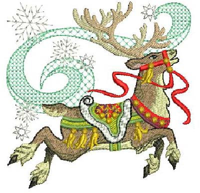 Tiny Reindeer - My Christmas Album Block 6 | Machine Embroidery Design