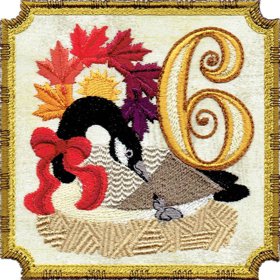 Six Geese-a-laying | Christmas Machine Embroidery Design