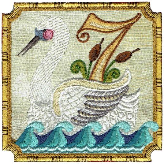 Seven Swans-a-swimming | Christmas Machine Embroidery Design