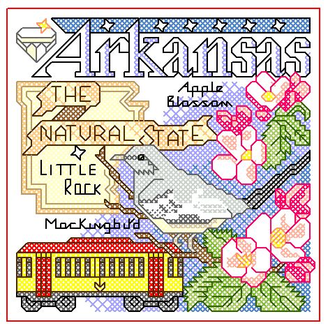 Arkansas Cross Stitch | Machine Embroidery Design 2