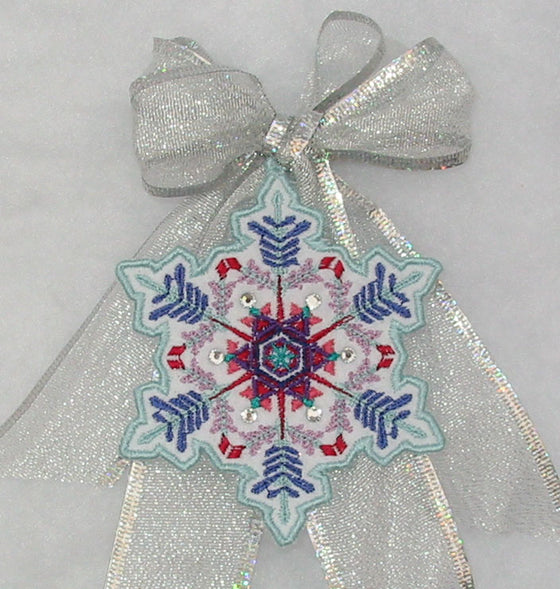 Blizzard Snowflake | Embroidery Design Ornament