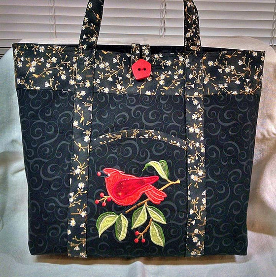Cardinal Market Bag | Machine Embroidery Design