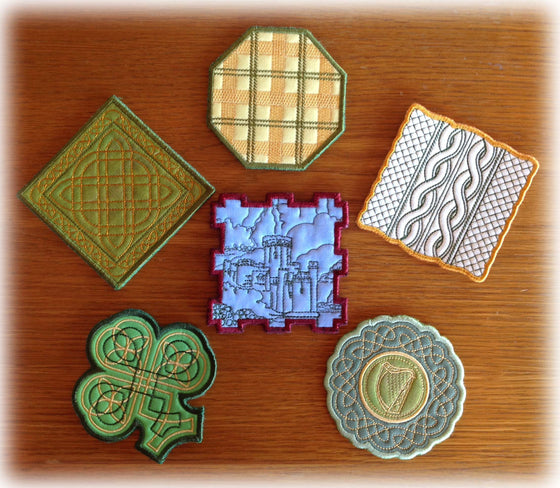 Celtic Minute Coasters | Machine Embroidery Mug Rug
