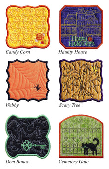  Halloween Minute Coasters | Machine Embroidery Mug Rug