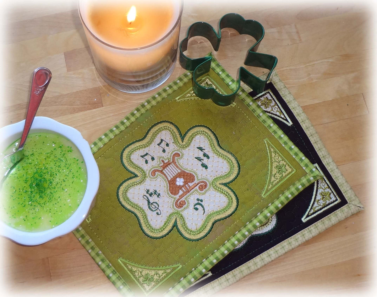 Lots o' Luck | Machine Embroidery Mug Rug