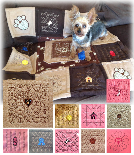 Puppy Love Quilt Blocks | Machine Embroidery Design 2