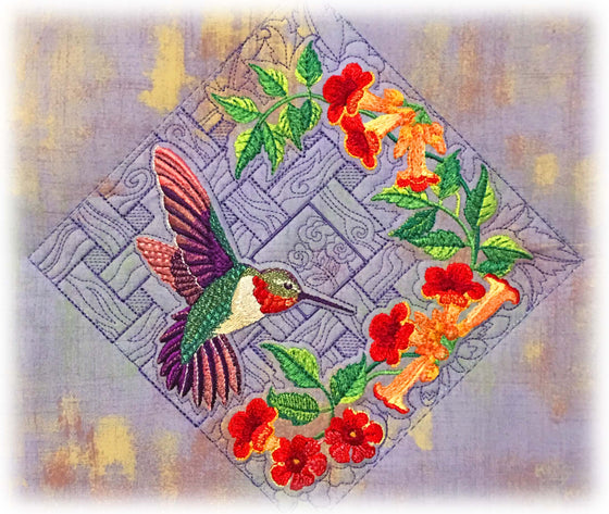 Jewel of the Sky | Hummingbird | Embroidery Design