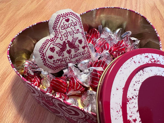 FREE Machine Embroidery Valentine Heart | February Bitty Heart Sampler/YouTube Skill Builder Series
