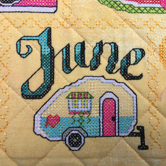 June Mug Rug | Machine Embroidery Design 3