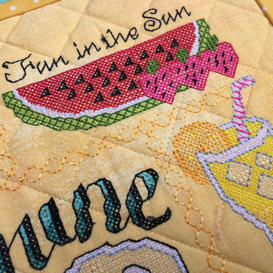 June Mug Rug | Machine Embroidery Design 4