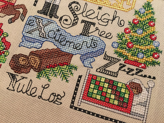 Christmas ABC Cross Stitch | Machine Embroidery Design 3