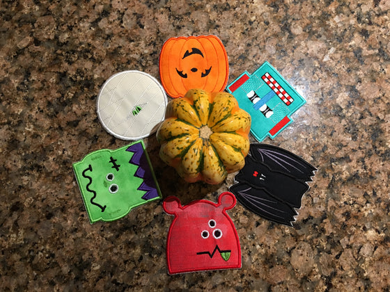 Faces of Halloween Coasters! | Machine Embroidery Design 2
