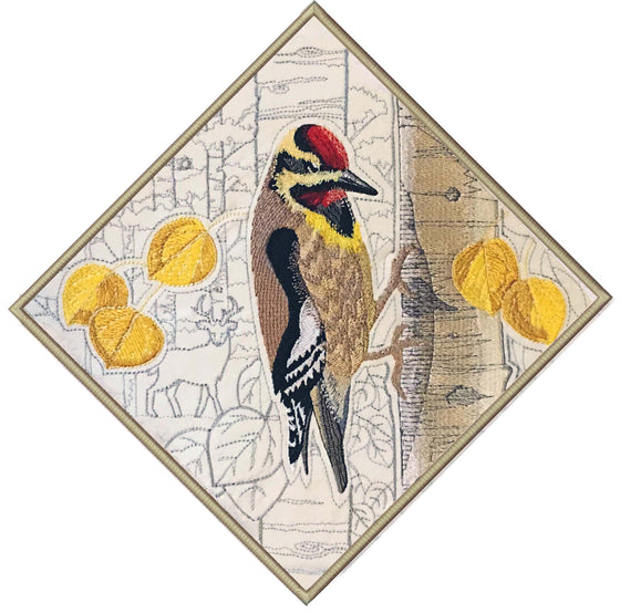 Woodland Friends | Yellow-bellied Sap Sucker | Embroidery Design 2