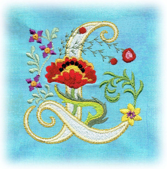 Lovely "L" | Machine Embroidery Design | Charm