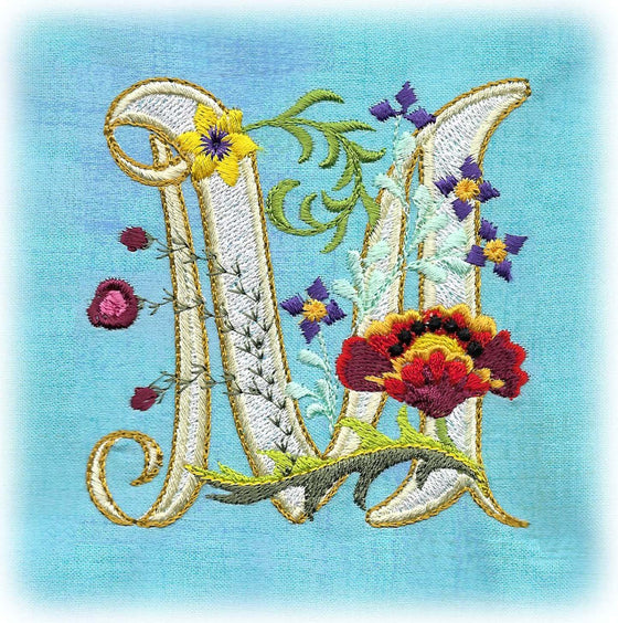 Magnificent "M" | Machine Embroidery Design | Charm