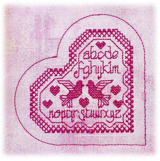 FREE Machine Embroidery Valentine Heart | February Bitty Heart Sampler/YouTube Skill Builder Series | Heart