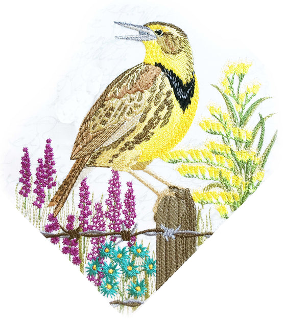 Heartland Song | Western Meadowlark | Embroidery Design 3