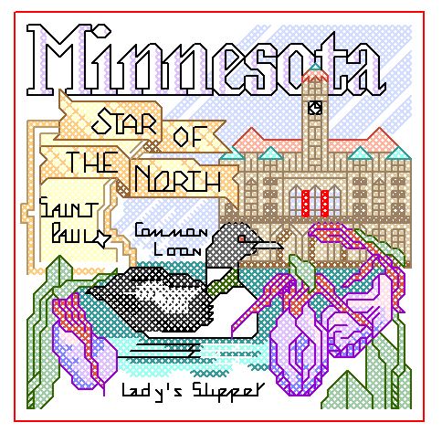 Minnesota Cross Stitch | Machine Embroidery Design 2