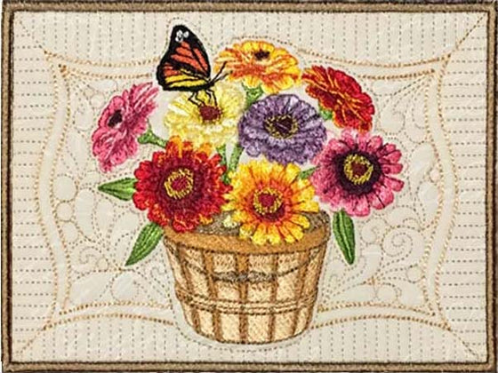 Zinnias | Flowers | Machine Embroidery Designs 3