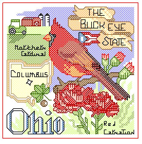 Ohio Cross Stitch | Machine Embroidery Design 2