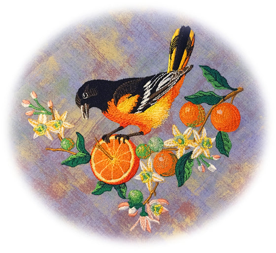 Fresh Squeezed | Baltimore Oriole | Embroidery Design 3