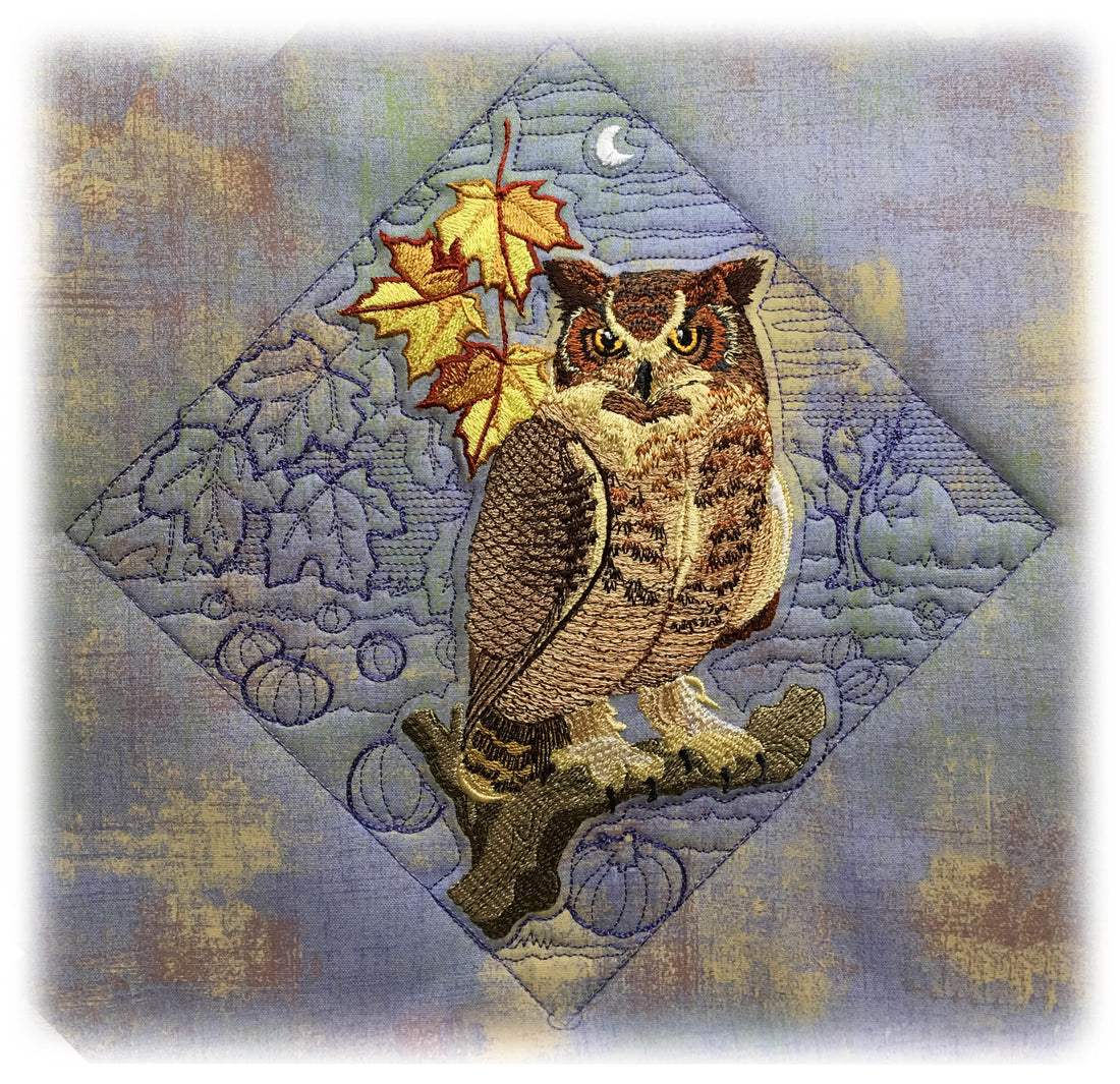  Autumn's Majesty | Owl | Machine Embroidery Design