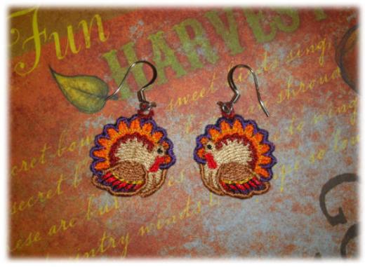 Turkey Earrings | Machine Embroidery Design