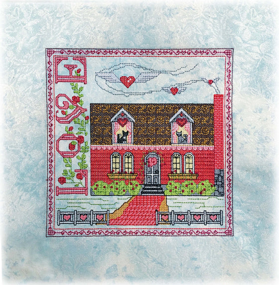 Lovely Cottage | Machine Embroidery Mug Rug 4