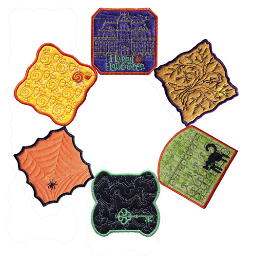 Halloween Minute Coasters | Machine Embroidery Mug Rug 6