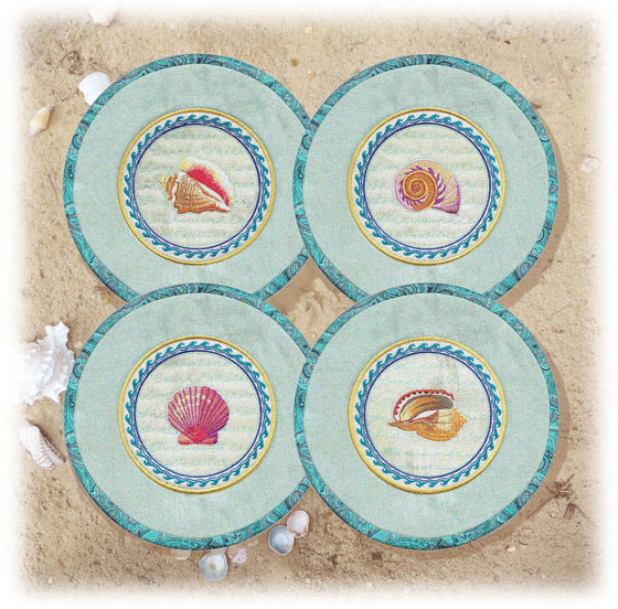 Sea Shell | Machine Embroidery Mug Rug 3